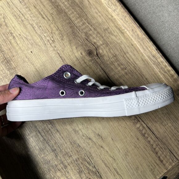 SINGLE SHOE Converse Purple Jacquard Shoe LEFT FOOT Womens Size 7 Amputee - Picture 9 of 11